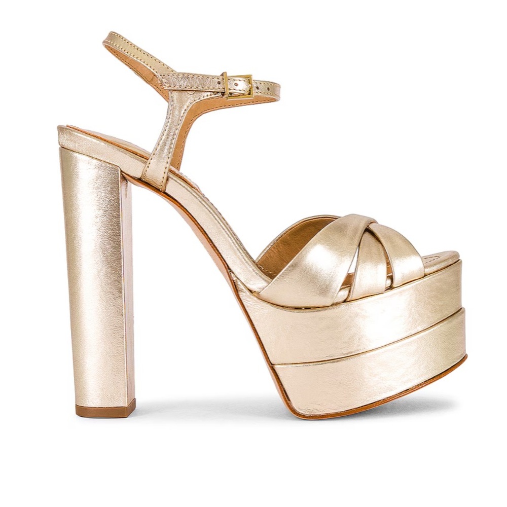 Schultz Keefa High Platform in Gold 7B NWT